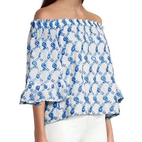 Lily Pulitzer Alva Top Baha Blue Paisley